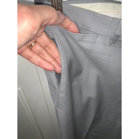 Theory Men's Gray Dress Pants Size 33 Tailored Business Flat Front - Picture 5 of 10